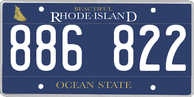 RI license plate 886822
