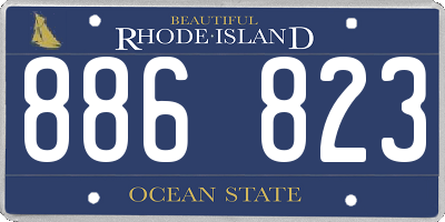RI license plate 886823