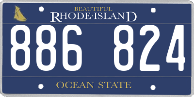 RI license plate 886824