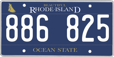 RI license plate 886825