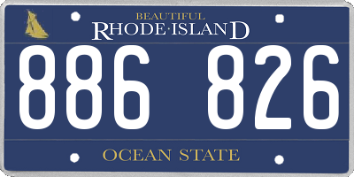 RI license plate 886826