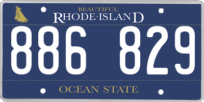 RI license plate 886829