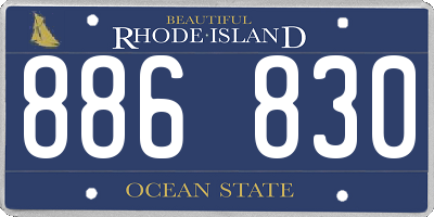 RI license plate 886830