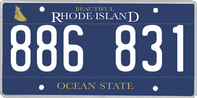 RI license plate 886831