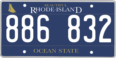 RI license plate 886832
