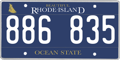 RI license plate 886835