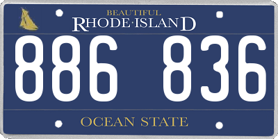 RI license plate 886836
