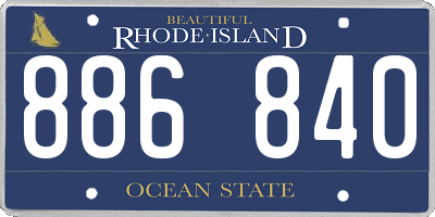 RI license plate 886840