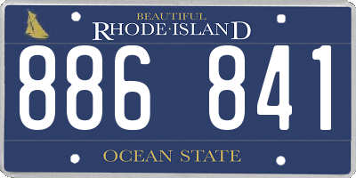RI license plate 886841