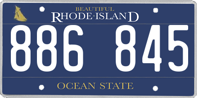 RI license plate 886845