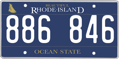 RI license plate 886846