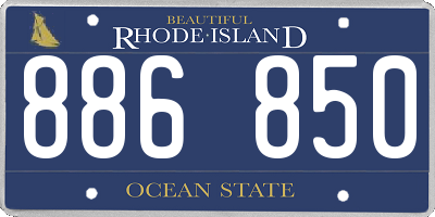 RI license plate 886850