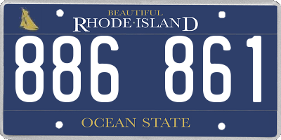 RI license plate 886861