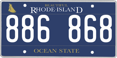 RI license plate 886868