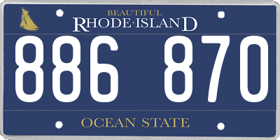 RI license plate 886870