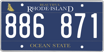 RI license plate 886871