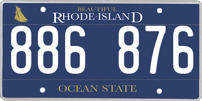 RI license plate 886876