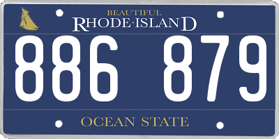 RI license plate 886879