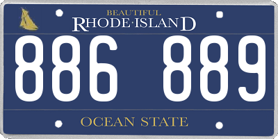 RI license plate 886889