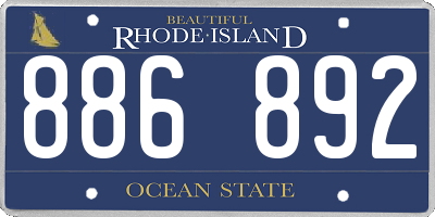 RI license plate 886892