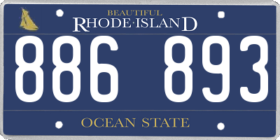 RI license plate 886893