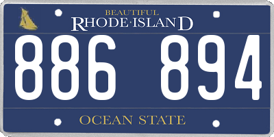 RI license plate 886894
