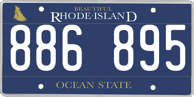 RI license plate 886895