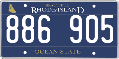 RI license plate 886905