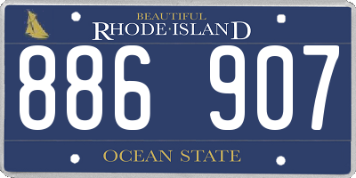 RI license plate 886907