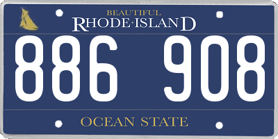 RI license plate 886908