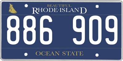 RI license plate 886909