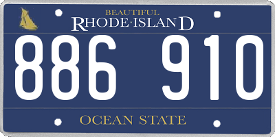 RI license plate 886910
