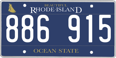 RI license plate 886915