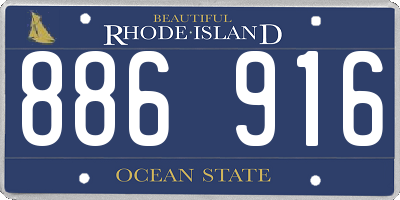 RI license plate 886916