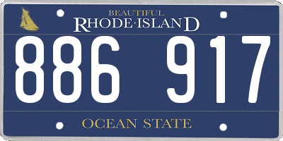 RI license plate 886917