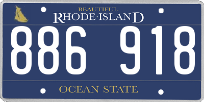 RI license plate 886918