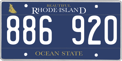 RI license plate 886920