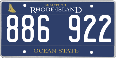 RI license plate 886922