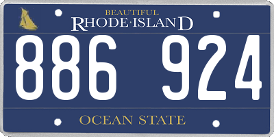 RI license plate 886924