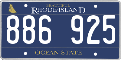RI license plate 886925