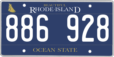 RI license plate 886928