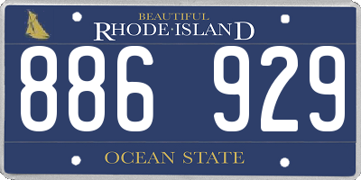 RI license plate 886929