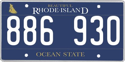 RI license plate 886930