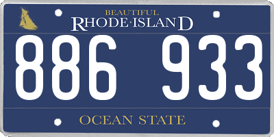 RI license plate 886933