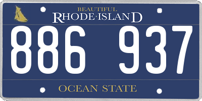 RI license plate 886937