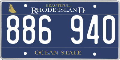 RI license plate 886940