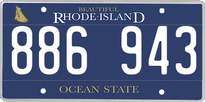 RI license plate 886943
