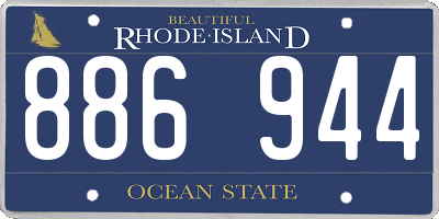 RI license plate 886944