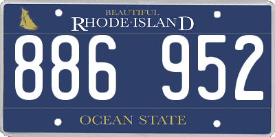 RI license plate 886952