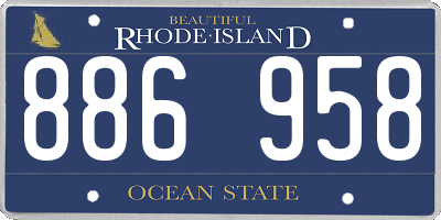 RI license plate 886958